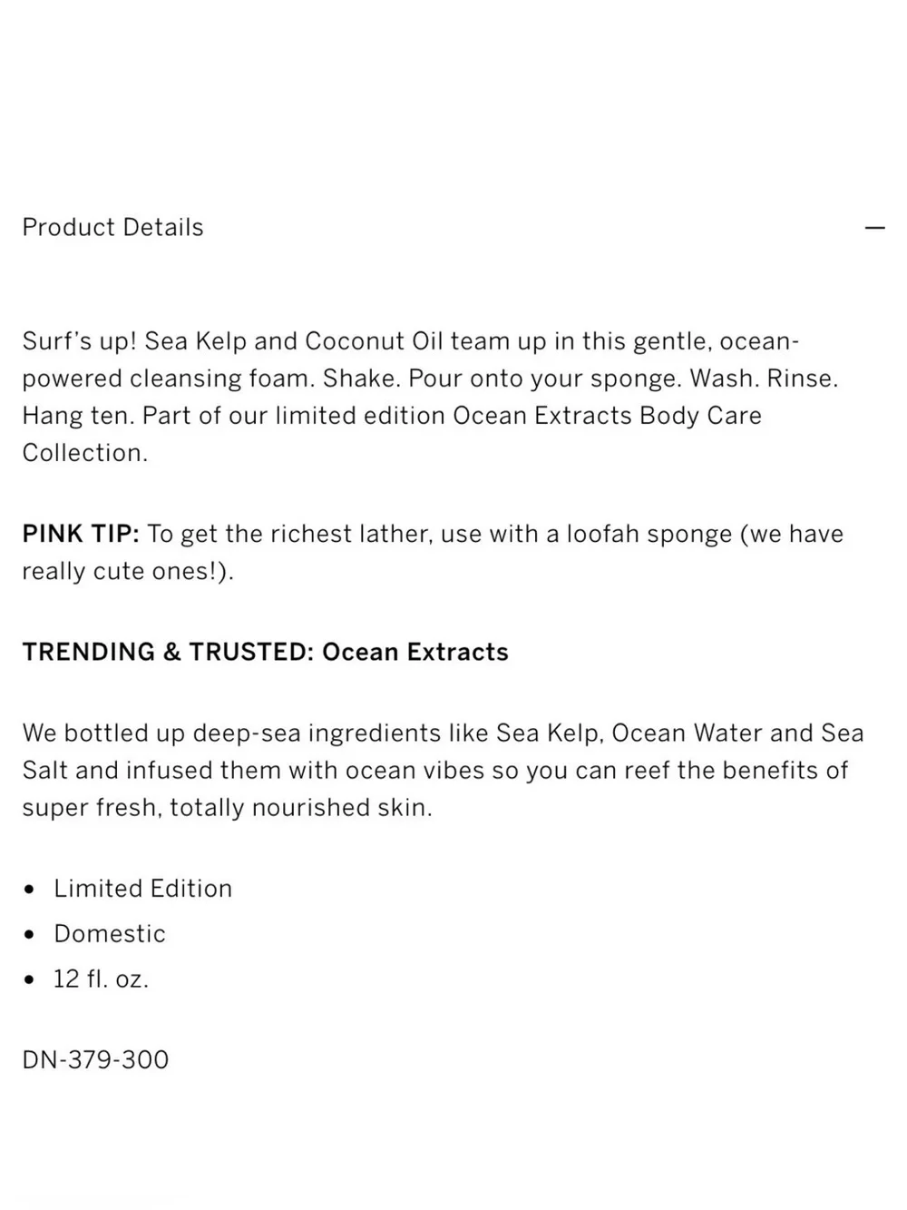 Victoria's Secret PINK Soap & Surf Ocean Extracts Body Wash and Bath Salts